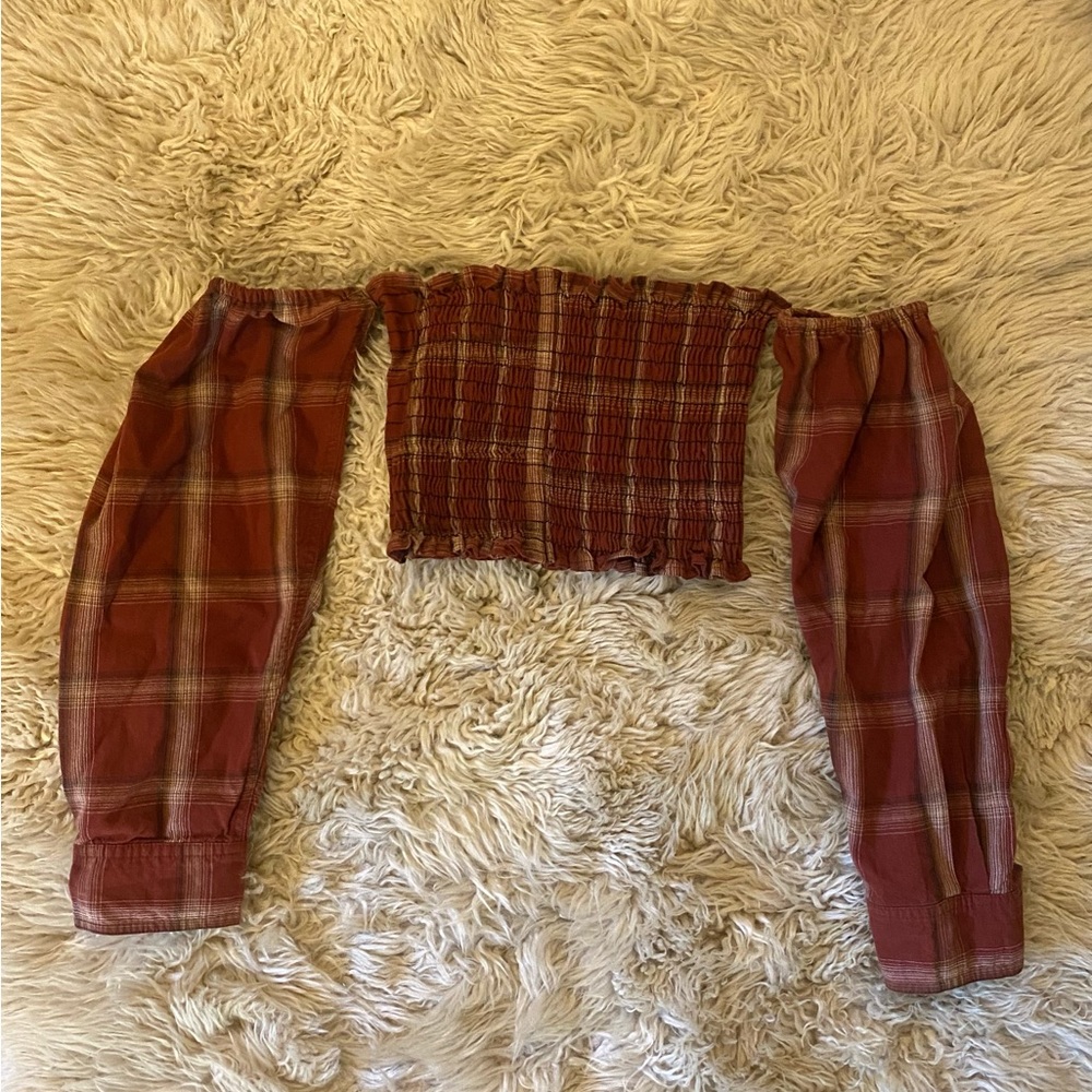 LF Furst of a Kind plaid crop top